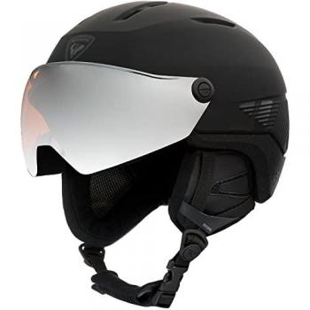 Casco de esquí Rossignol Fit Visor Impacts negro con lente espejada S2 naranja - Talla L-XL