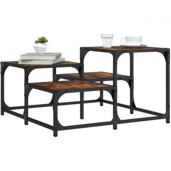 vidaXL Coffee Table Smoked Oak 68x68x40 cm Engineered Wood