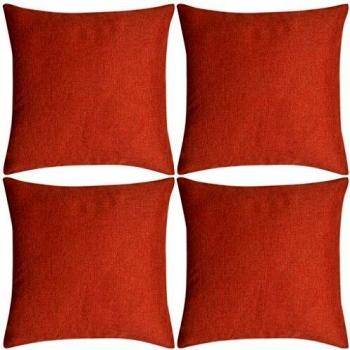 vidaXL Fundas de cojines 4 uds apariencia de lino terracota 50x50 cm