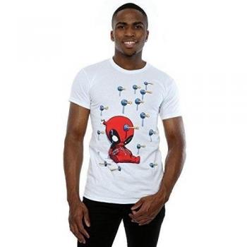 Marvel hombre Deadpool Cartoon Knockout Camiseta X-Large Blanco