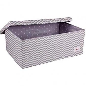 Minene Grande Scatola Portaoggetti con Stelline Caja de Tela Olas Gris