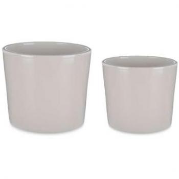 Set de Macetas Gris Arcilla 2 Piezas Ø 22 cm y Ø 27 cm
