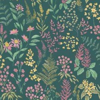 Holden Decor Floral Sprig Teal & Pink Wallpaper - 10.05m x 53cm, Non-Pasted, Covers 56 sq. ft