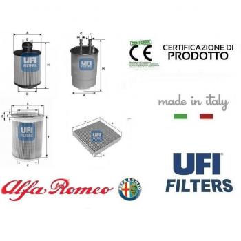Juego de 4 Filtros Hoja UFI Alfa Romeo Brera 2,0 JTDM 120-125 Kw