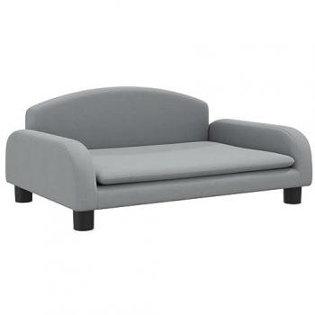 Cama para perros Día y Noche de tela gris claro 70x45x30 cm