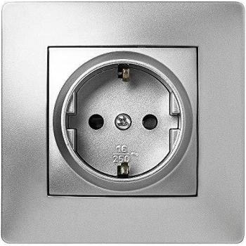FAMATEL – Base | Enchufe de empotrar | Serie Habitat 15 | Protección Infantil | Fácil instalación | Alta estanqueidad del producto | Libre de hálogenos | TT | 16A | 250V | Aluminio