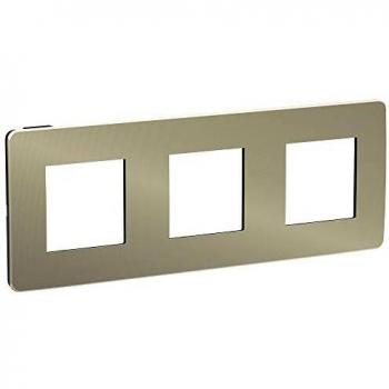 Marco 3 Elementos Metal Bronce Negro Schneider Electric Studio - Amplia Gama de Colores