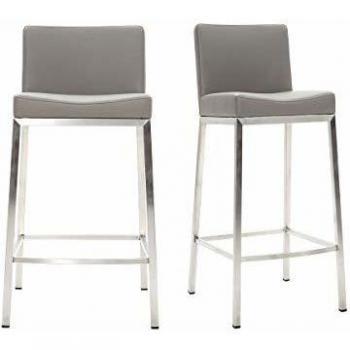 Taburete diseño 66cm gris lote de 2 EPSILON