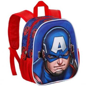 Mochila con Máscara de Capitán América Marvel 27cm Azul - Karactermania