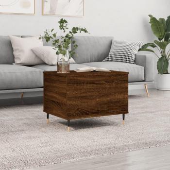 Mesa de centro Salón Roble marrón 60x44,5x45 cm Madera multicapa Vidaxl