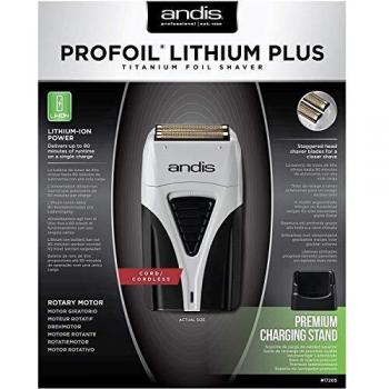 Andis ProFoil Lithium Plus - Maquinilla de Afeitar con Estación de Carga, color Gris y Negro