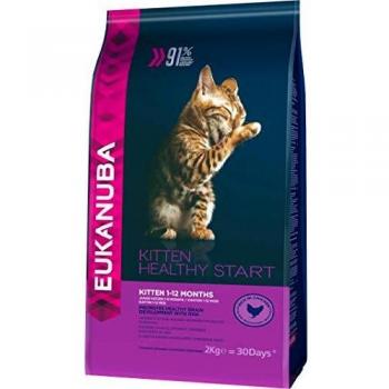 Eukanuba Alimento seco para gatitos en crecimiento, rica en pollo fresco, 2 kg
