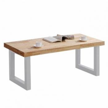 Mesa Centro Elevable Street Nórdico Roble Nordish y Blanco 120x48x60CM Comedor