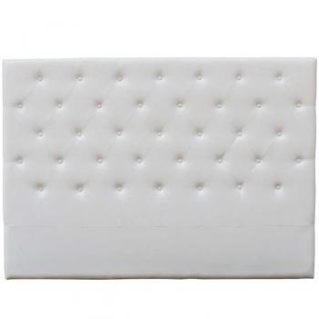 Cabecero de cama acolchado 160 cm Déco en PVC - Blanco