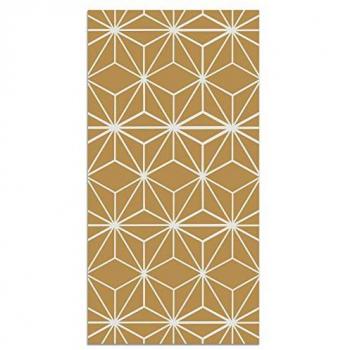Alfombra Vinílica Líneas Estrellas Mostaza 100x140 cm - Alfombra Cocina Vinilo - Alfombra Salón Antideslizante e Ignífuga - Alfombras Grandes - Alfombras PVC