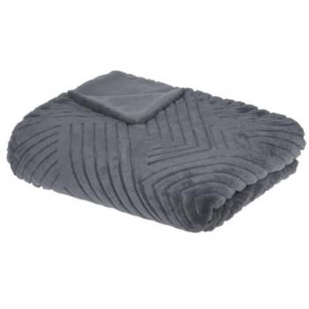 Manta de Pelo de Imitación 3D Geo Gris - 180 x 230 cm