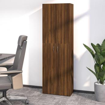 Gabinete de Oficina de Madera Multicapa de Roble Marrón 60x32x190 cm