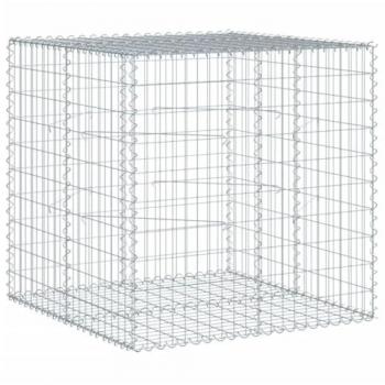 vidaXL Gabion Basket with Cover 100x100x100 cm Galvanised Iron