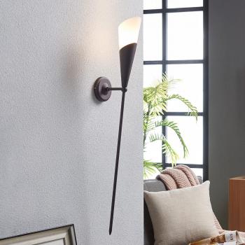 Antorcha de Pared Estelle Dimmable Vintage en Marrón Óxido con Vidrio y Metal (E14)