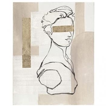 Cuadro Busto Blanco de Pintura Signes Grimalt - Cuadro Decoración para Salón y Dormitorios Modernos 100x4x80cm