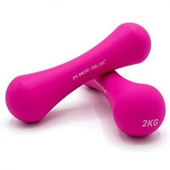 CRYS DYAZ X CHIC & LOVE | Set de Mancuernas Fucsia de Neopreno (2 x 2Kg) | De Hierro Fundido, Agarre
