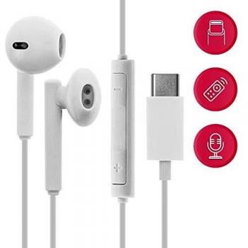 Kit Sound Auriculares USB-C Intrauditivos con Micrófono para Llamadas y Música, Cable de 1.2m - Blanco