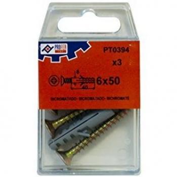 PROFER TOP - Taco 8+Tirafondo 6X50 C/3 Pz Profer Top
