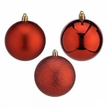 Set de Bolas de Navidad Rojo Plástico Ø 8 cm (6 Unidades)