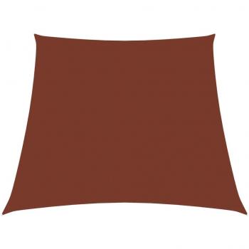 Toldo de vela trapezoidal de tela oxford terracota 4/5x3 m