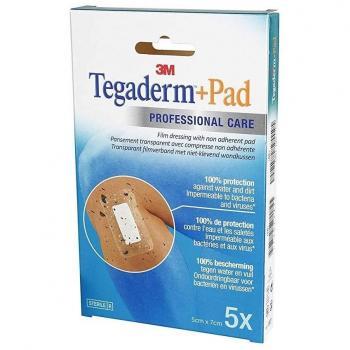 Tegaderm + Pad Apósito Estéril Transparente 5x7,2 cm 5 Unidades