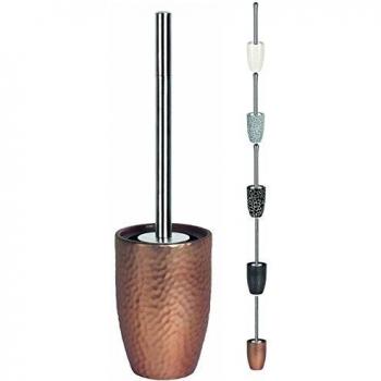 Escobilla para Inodoro Spirella Darwin - Cerámica Marrón y Cobre, Diseño Innovador, 41.5 x 11.0 x 11.0 cm