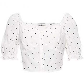 Camisa Superdry Quincy Blanca - Diseño Elegante con Lunares - Estilo Moderno Talla M