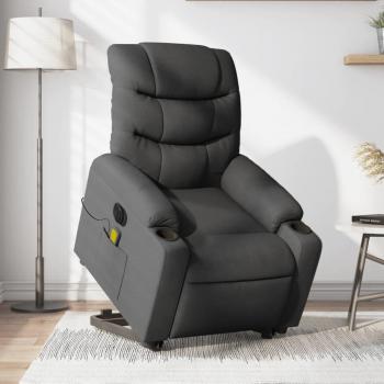 Sillón de masaje eléctrico reclinable elevable en tela gris claro, gris oscuro y negro - vidaXL Sillón cómodo para dormitorio, silla relax y sofá