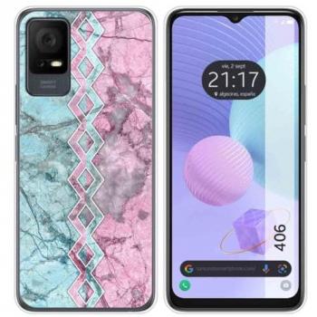 Funda de Silicona para TCL 406 con Diseño de Mármol 08