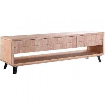 Mueble Bajo de TV Berg 3 Cajones + 1 Módulo Hueco Roble Nordish/Negro 61x180x40 cm