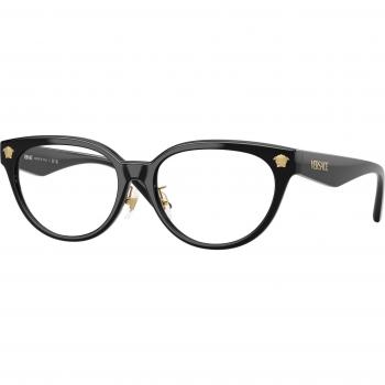 Versace VE3370D Gafas de Vista para Mujer Ajuste Asiático Color Negro Transparente Cuadradas tamaño 54