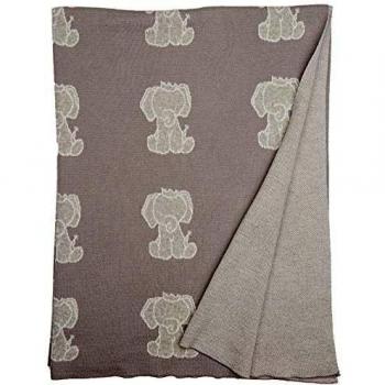 Happy Decor Kids -Manta Bebe Elephant 100% Algodón Natural -Gris- 90 x 120 cm