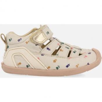 Sandalia de bebé niña floral off-white con cierre adherente