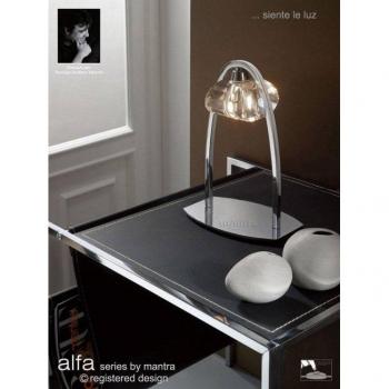 Lámpara de mesa Alfa grande 1 luz G9, cromo pulido