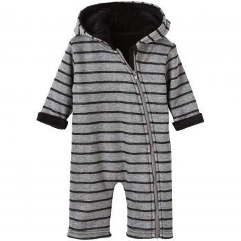VERTBAUDET Mono de felpa bebé Rayas Gris 3M - 60CM