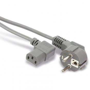 Cable de alimentación Kaltgeräte 2 m gris, con conectores angulados en ambos extremos