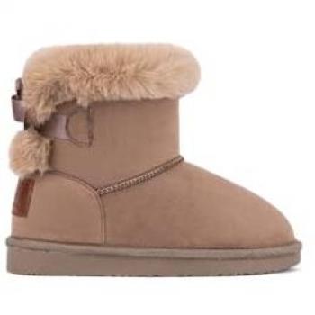 Conguitos Bota Australiana Impermeable 542021 Taupe - Botas de niña estilo australianas con cinturón de pelo y lazo, color taupe, talla 35, diseño water repellent y forro polar