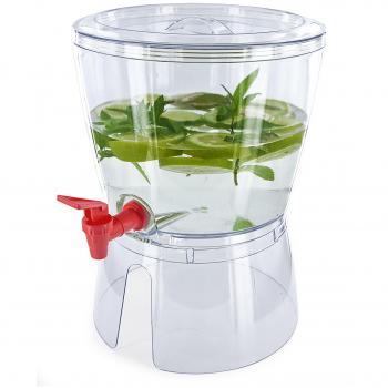 Saveur et Degustation KV7134 Dispensador de Bebida plástico de Color Rojo, Verde, Blanco, 23,7 x 23,7 x 31,5 cm 5,3 L