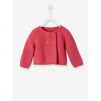 VERTBAUDET Conjunto túnica + leggings + chaqueta punto tricot bebé Rosa 6M - 67CM