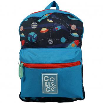 Mochila Infantil Espacial 7 litros | 2 Compartimentos-Fabricado en Poliéster-Medidas 30 x 22 x 15 cm, Unisex niños, Azul