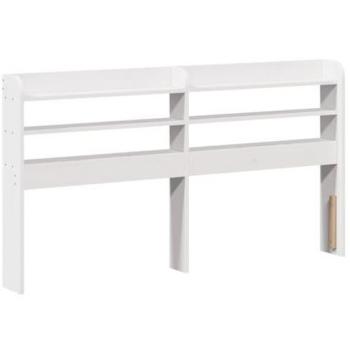 Cabecero de cama con estantes de madera maciza de pino blanco 140 cm