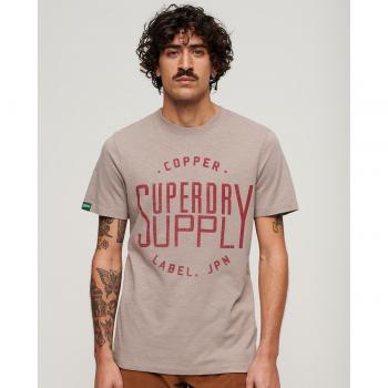 Camiseta de hombre Superdry Workwear Copper Label en color beige