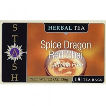 Stash Tea, Premium Herbal Tea, Spice Dragon Red Chai, Caffeine Free, 18 Tea Bags