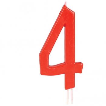 Vela Roja Nº 4 de 12 cm