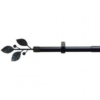 Riel Chyc 5435074 Barra Cortina Metal Ø 19 mm. Extensible 1,1/2,0 Metros Negro Laurel Sin Anilla, Multicolor, Extra Large